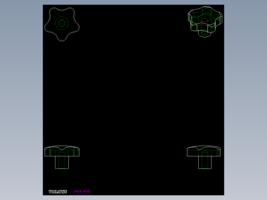 星型把手(不銹鋼)2469(A)-2D多系列多零件图纸模型