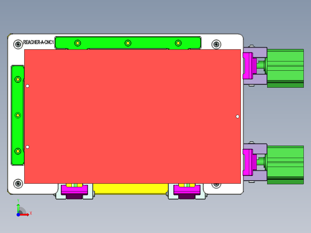 REACHER-A笔记本CNC工装夹具三维模型-CNC1-0911前视图