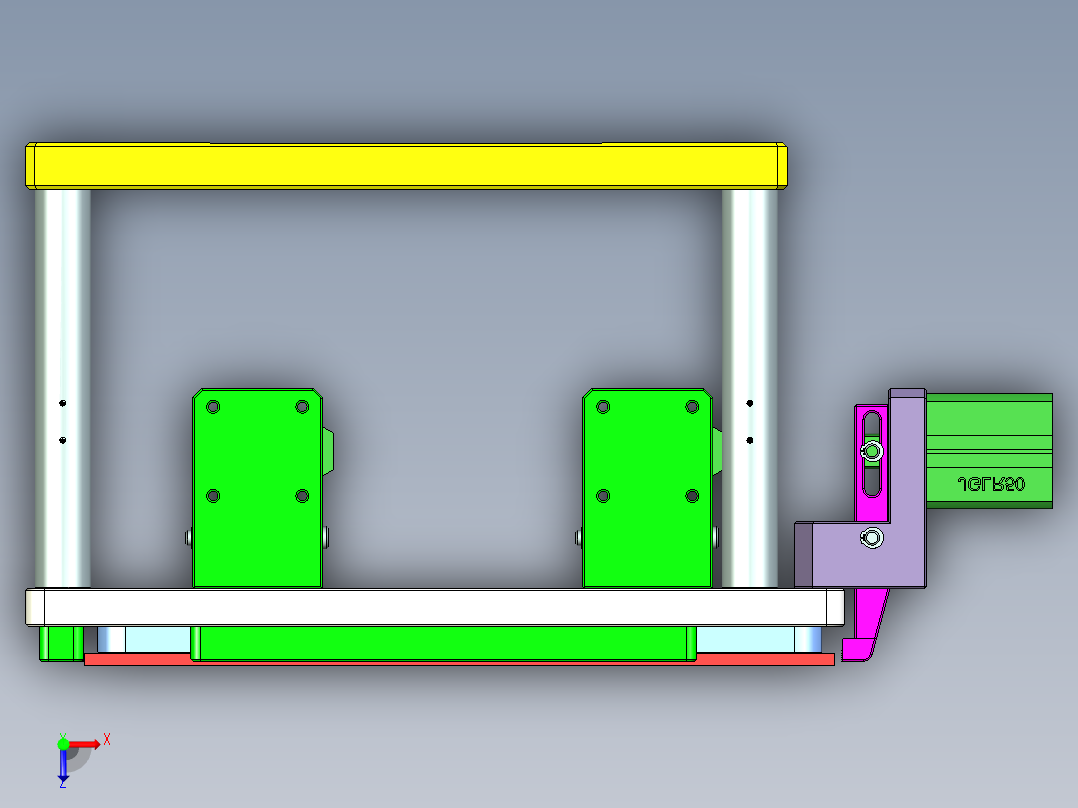 REACHER-A笔记本CNC工装夹具三维模型-CNC1-0911俯视图