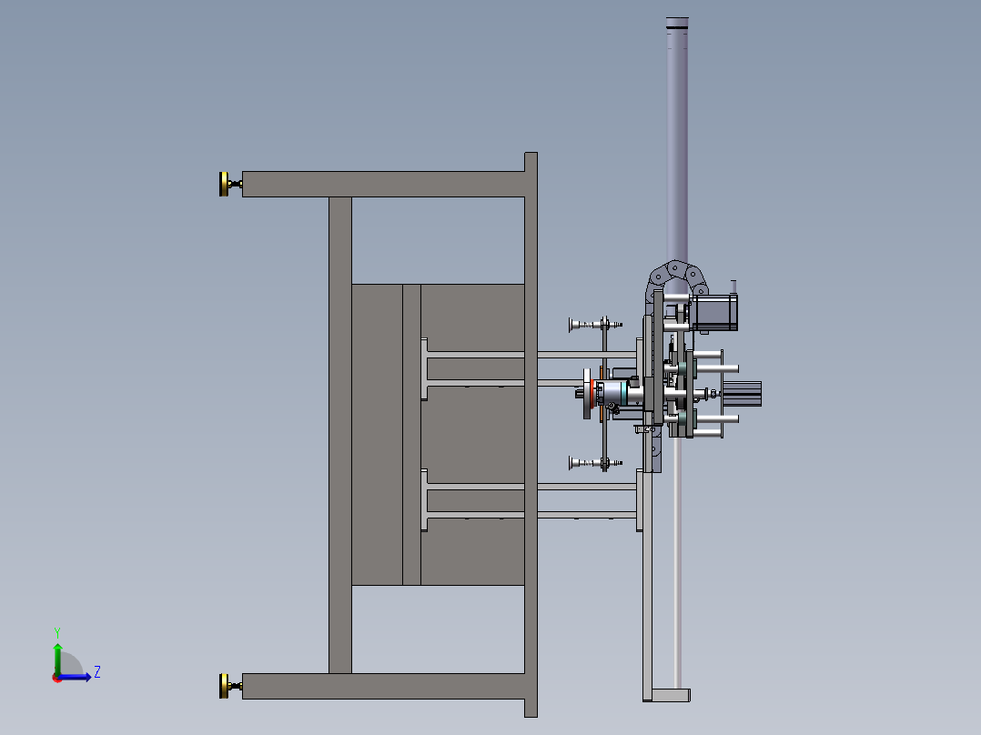 卷盘式上料机sw18可编辑左视图