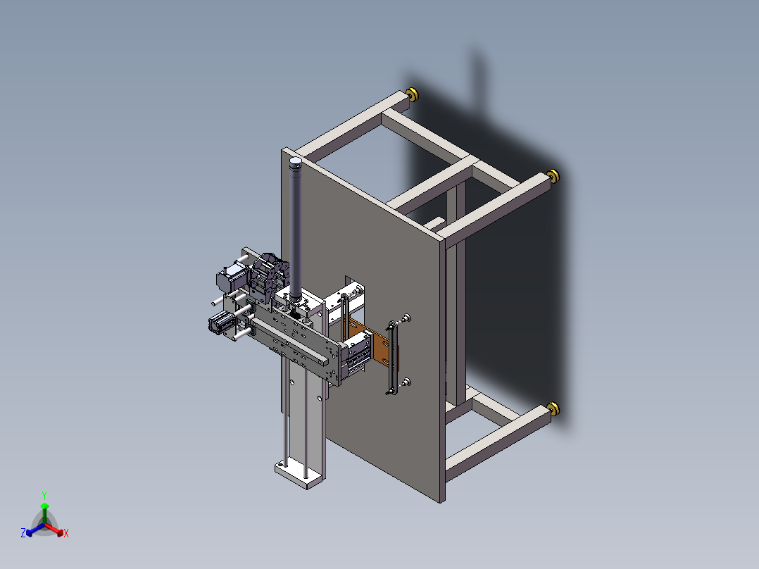 卷盘式上料机sw18可编辑正等轴测图