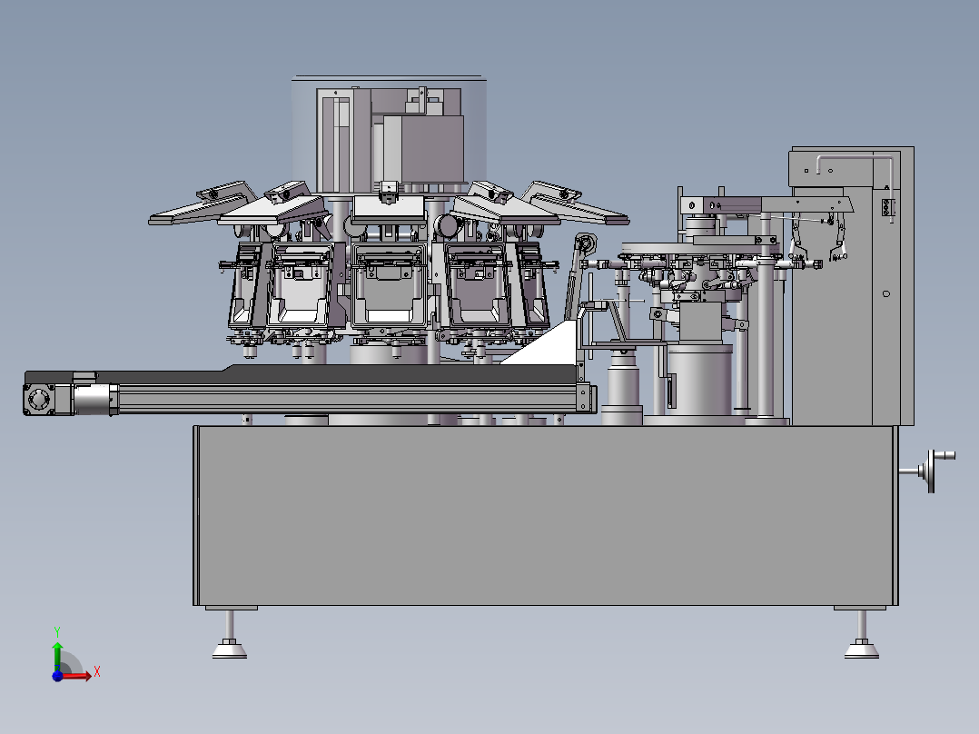 双转盘真空给袋包装机sw18可编辑前视图