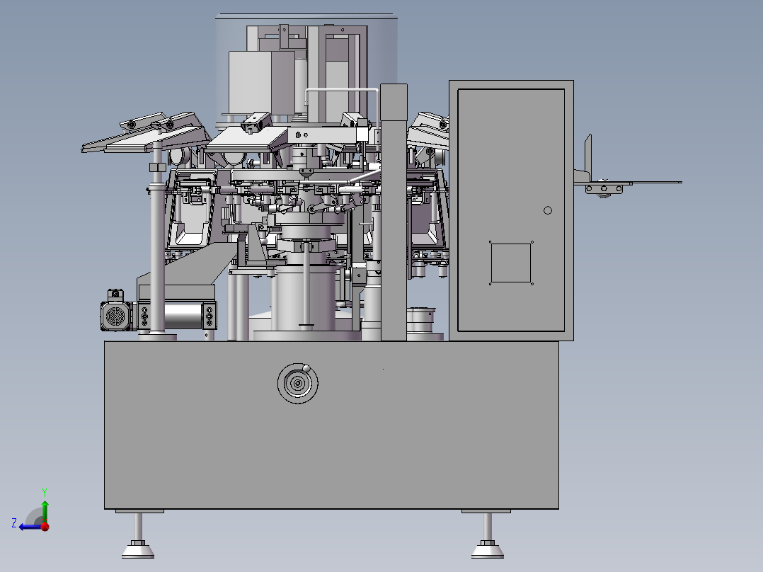 双转盘真空给袋包装机sw18可编辑右视图