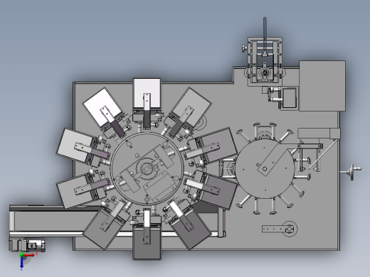 双转盘真空给袋包装机sw18可编辑俯视缩略图