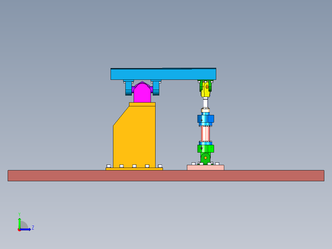 两轴电液振动台左视图