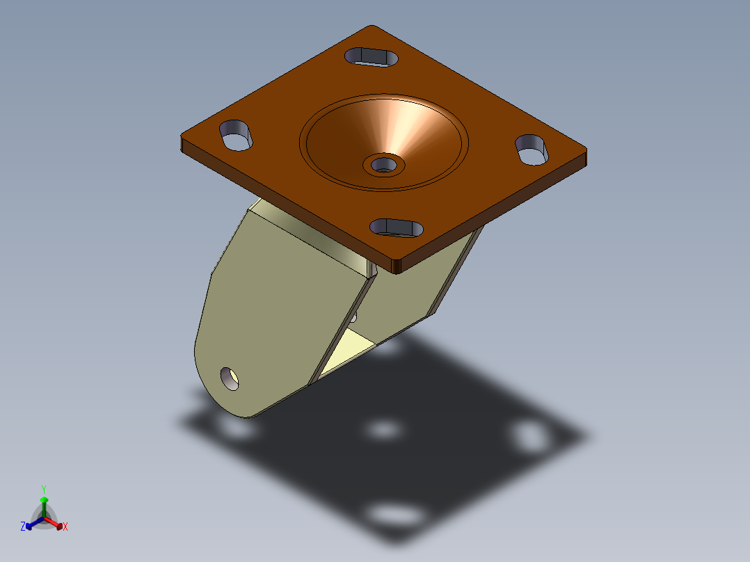 万向轮、脚轮(125)正等轴测图