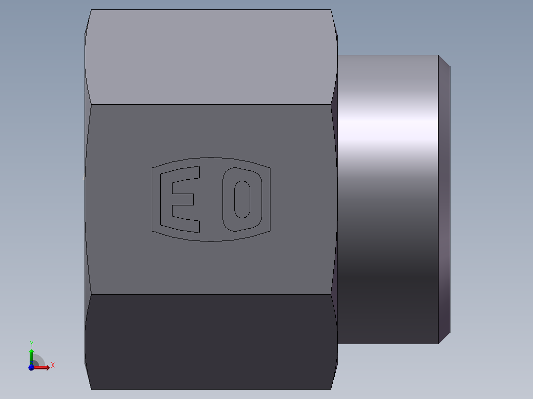 直通内螺纹接头、5CB-36-16前视图