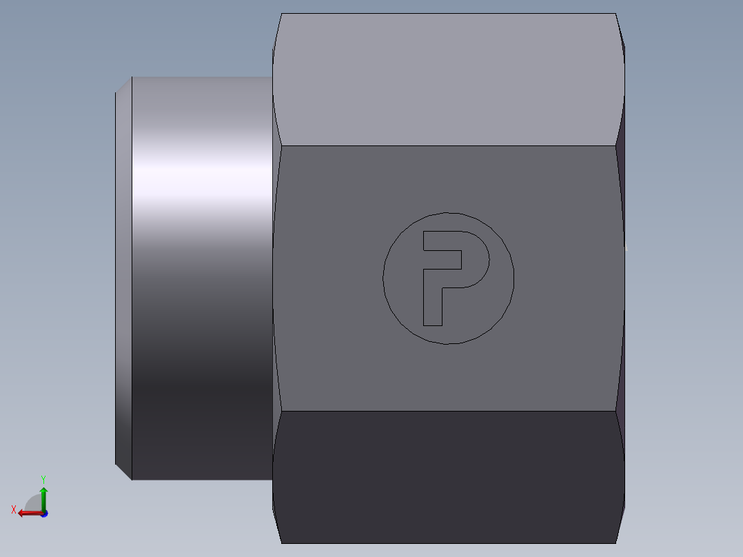 直通内螺纹接头、5CB-36-16后视图
