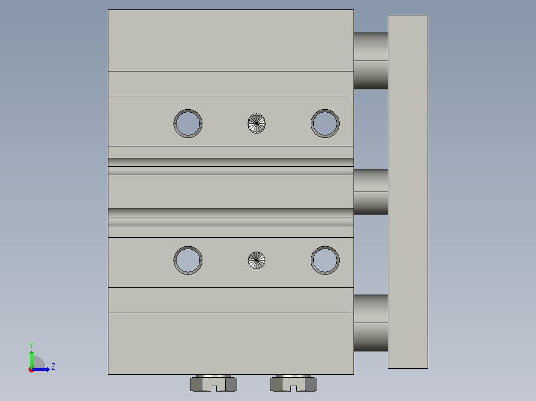 气缸 SMC MGPM16-10Z-M9BL左视图