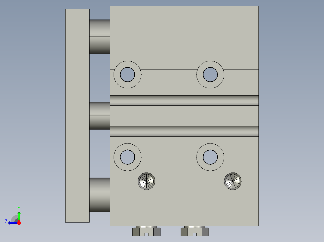 气缸 SMC MGPM16-10Z-M9BL右视图