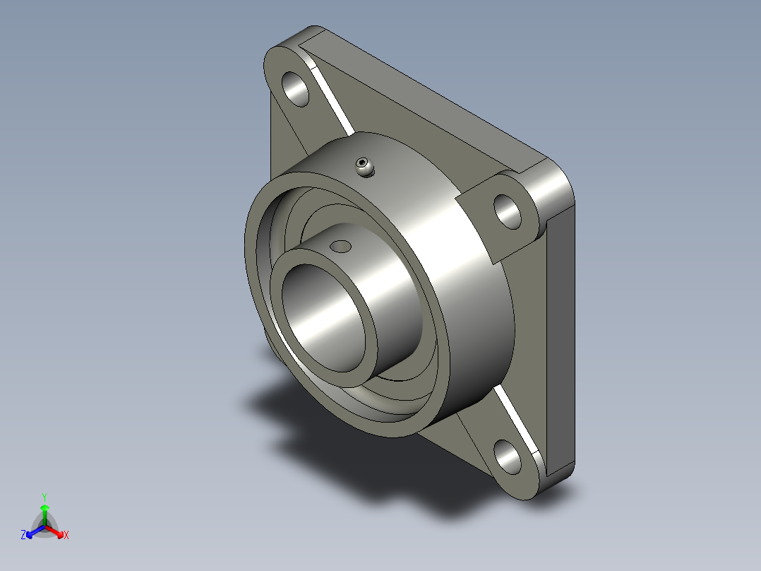 GBT7810-1995带方形座轴承UCFUUCFU208正等轴测图