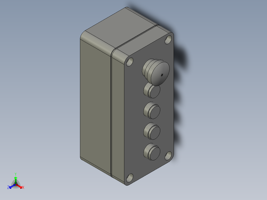 五按钮控制盒-16-1正等轴测图
