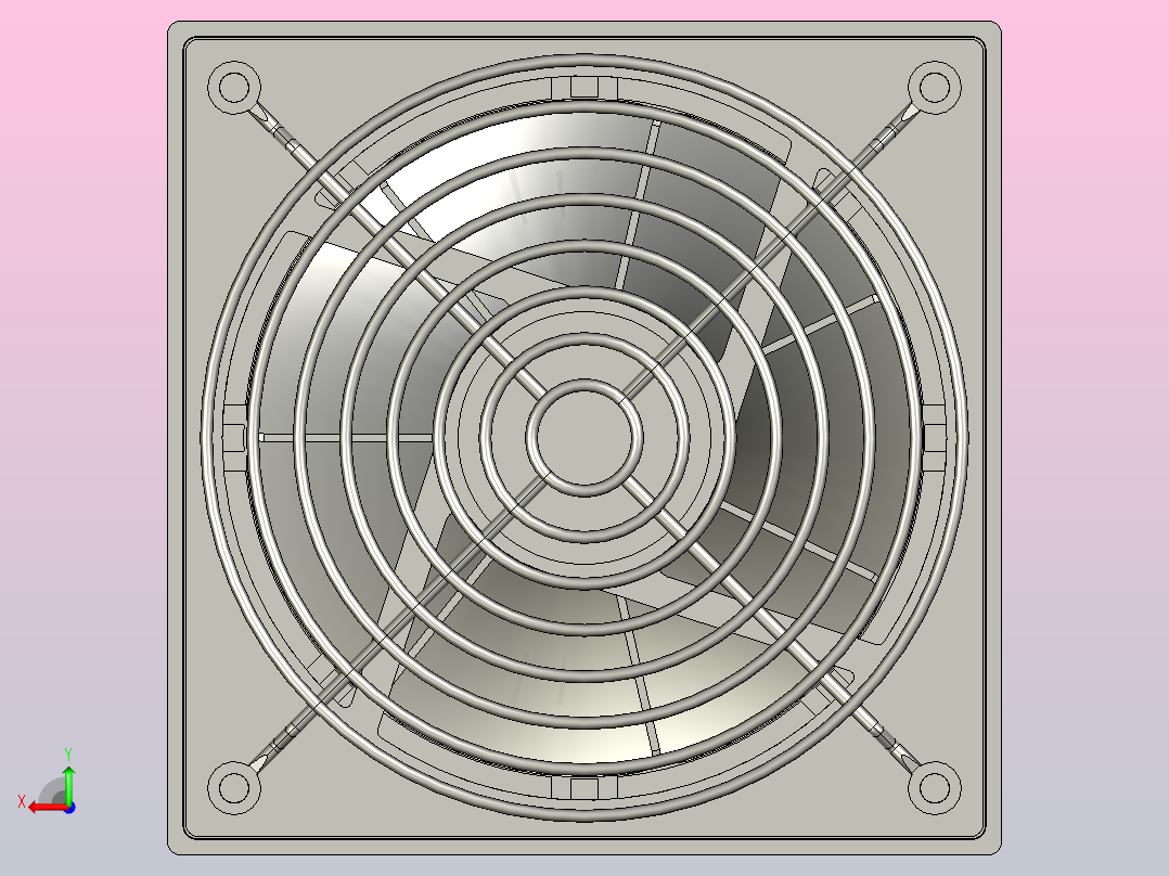散热风扇（120）+2个防护网后视图