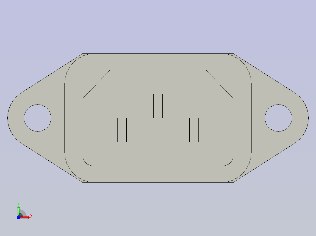 电源插座(电脑)-F前视图