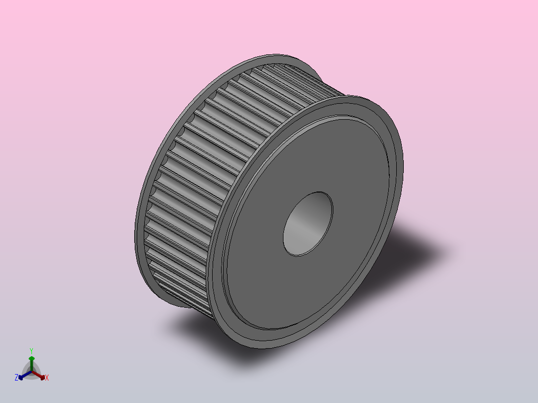 标准型半圆弧形齿同步带轮H5M型_SH5MHC-48-25-dc20-A正等轴测图