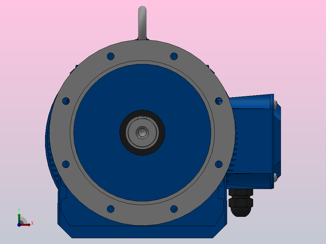 RF107法兰轴伸式安装斜齿轮减速机RF107-Y37-4P-225S-M1-0°-Φ450前视图