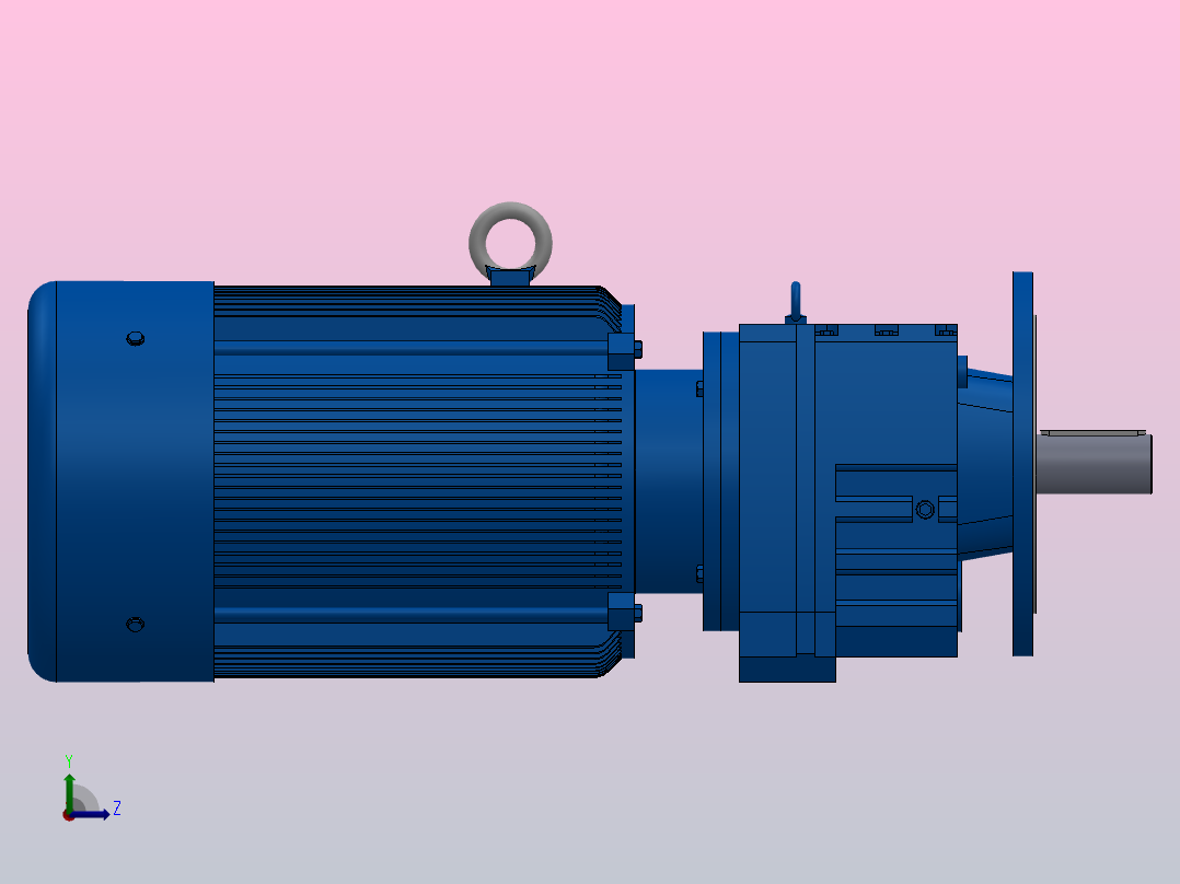 RF107法兰轴伸式安装斜齿轮减速机RF107-Y37-4P-225S-M1-0°-Φ450左视图
