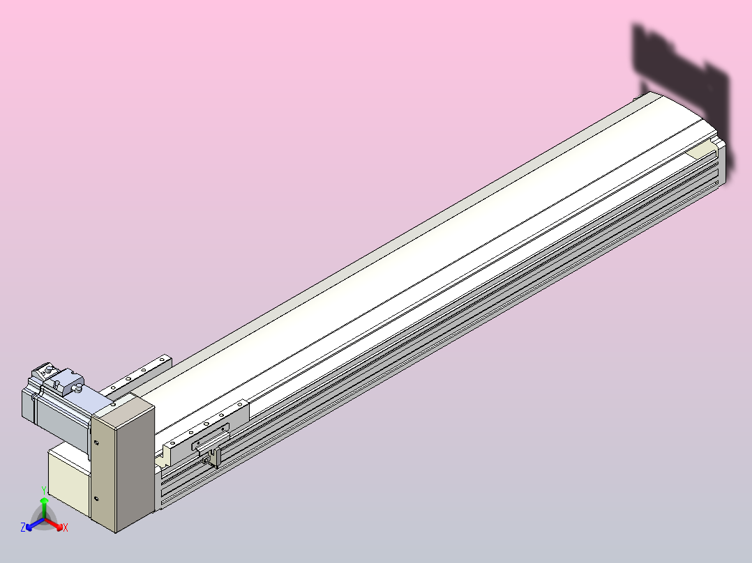 皮带直线轴半封闭可选导轨TPA-HNB-140D-120-L700-RU-Y-P40-N3主视图