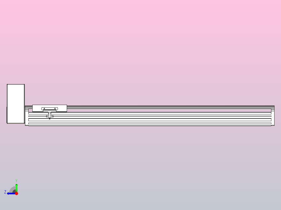 皮带直线轴半封闭可选导轨TPA-HNB-140D-120-L700-RU-Y-P40-N3右视图