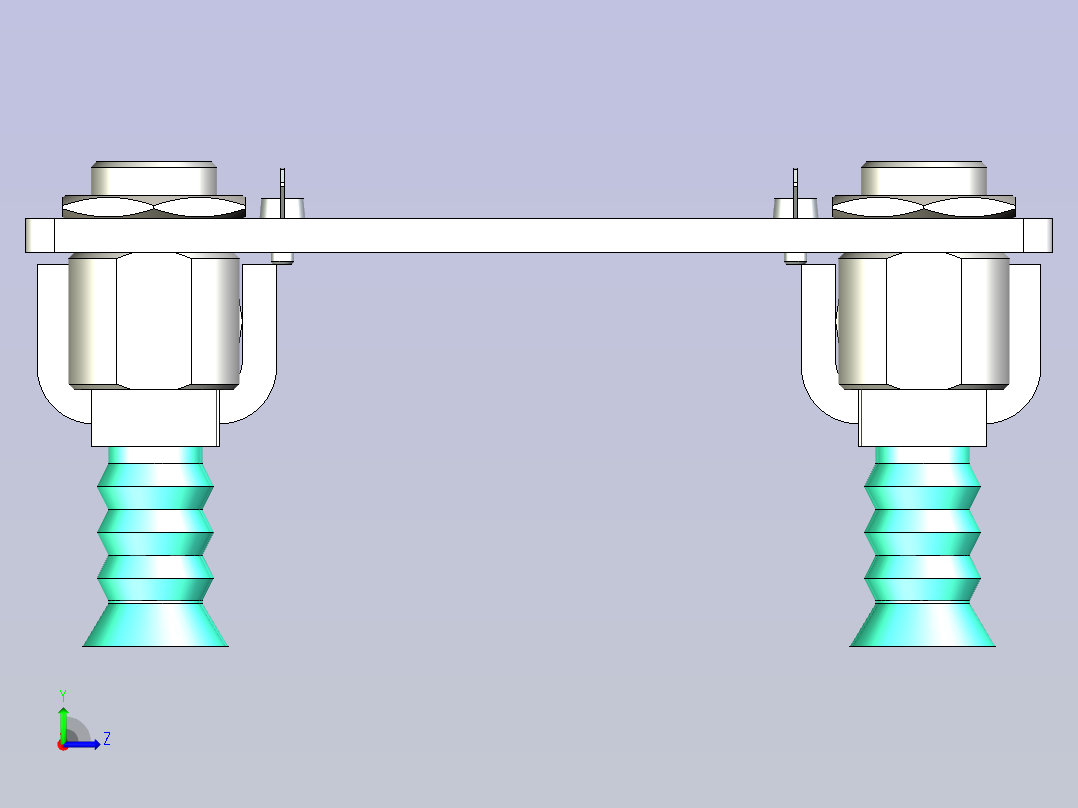 一款吸盘夹具工装机构设计左视图
