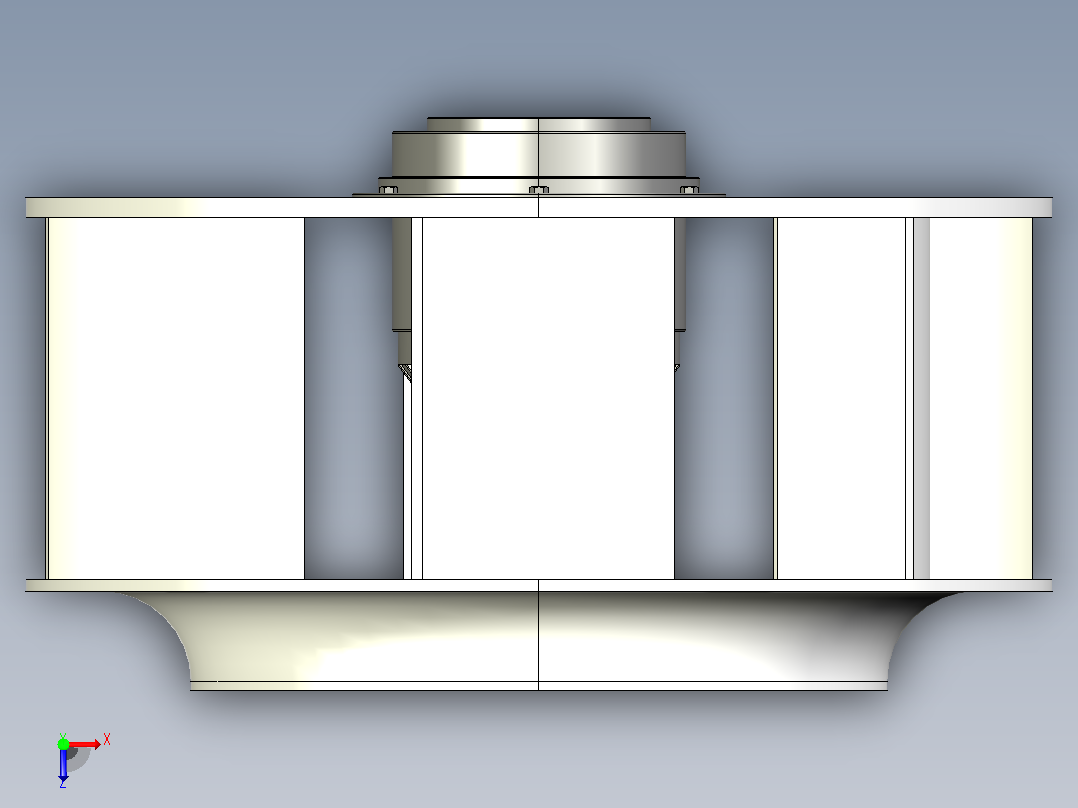 外径450系列AC涡流风机╱后倾式离心风机[TXB218T-450BB]俯视图