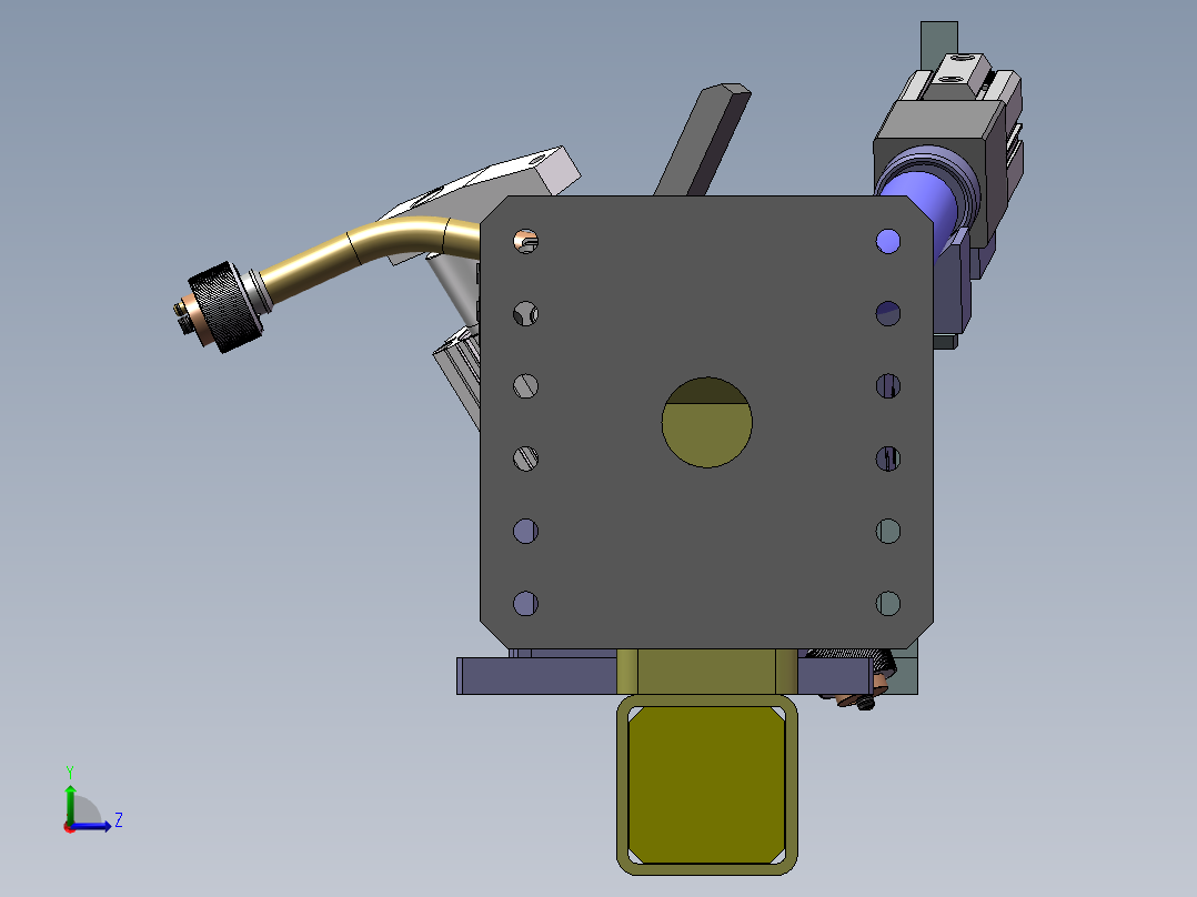 汽车排气管焊接夹具左视图