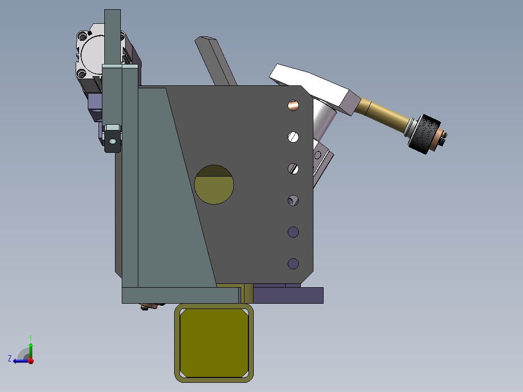 汽车排气管焊接夹具右视图