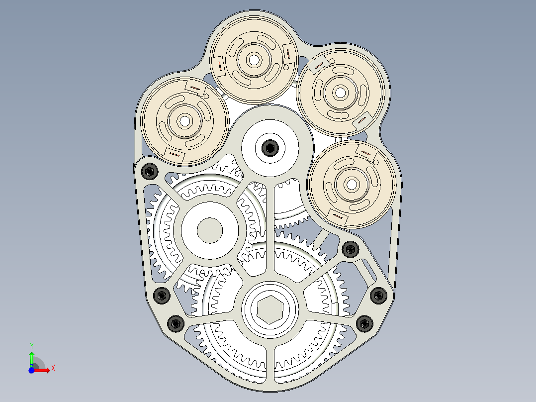 2档Flipped-4-775电机齿轮箱前视图