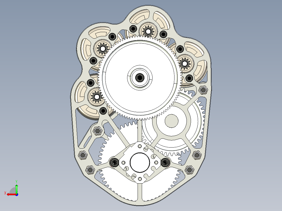 2档Flipped-4-775电机齿轮箱后视图