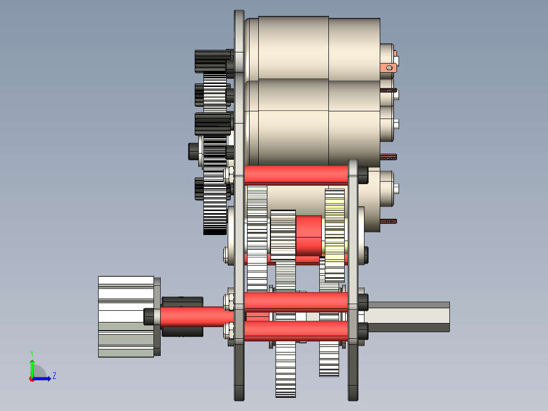 2档Flipped-4-775电机齿轮箱左视图