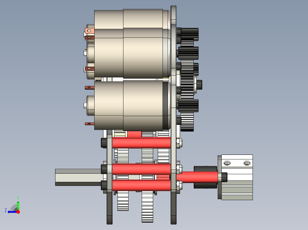 2档Flipped-4-775电机齿轮箱右视图
