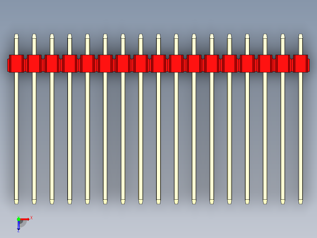 彩色公头100mil（2.54mm）系列-DS1021_red_1x17p_100mil_Type19_rev1.0俯视图