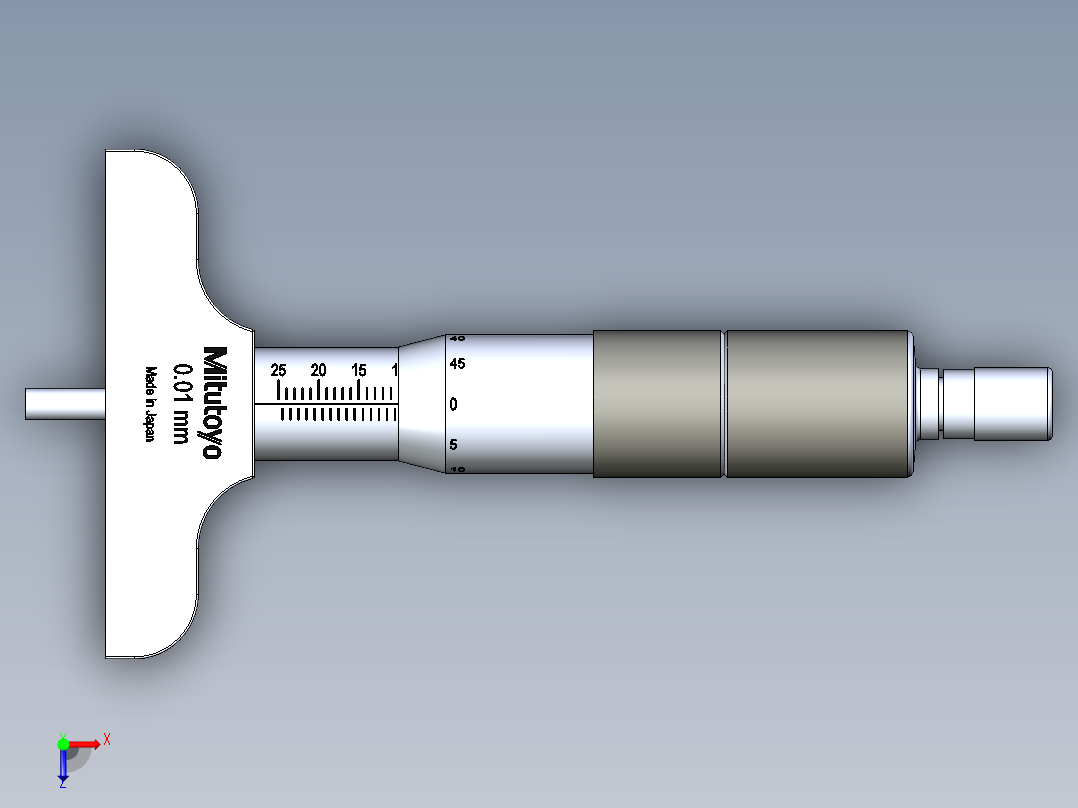 深度千分尺-Depth Micrometer Mitutoyo 0.01.STEP俯视图