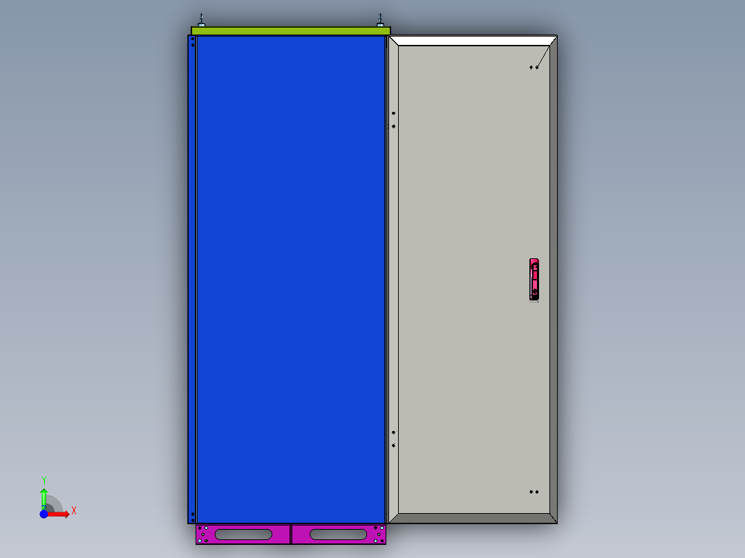 独立单门式PLC控制电气柜前视图