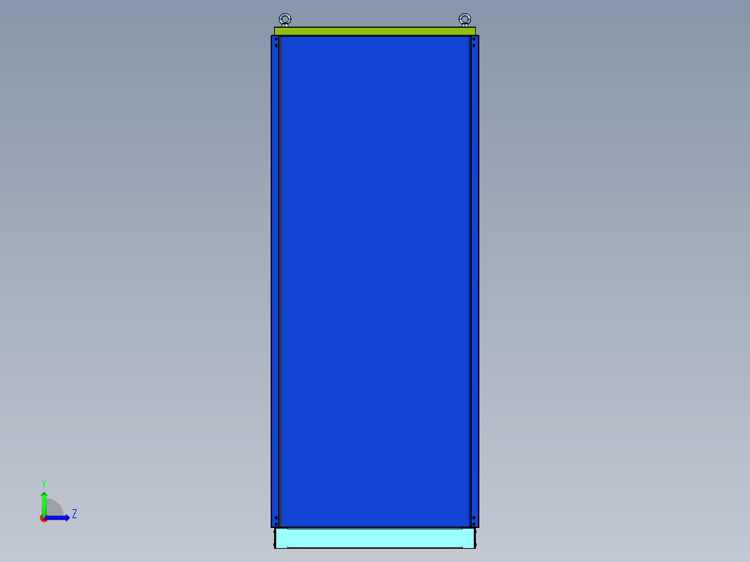 独立单门式PLC控制电气柜左视图