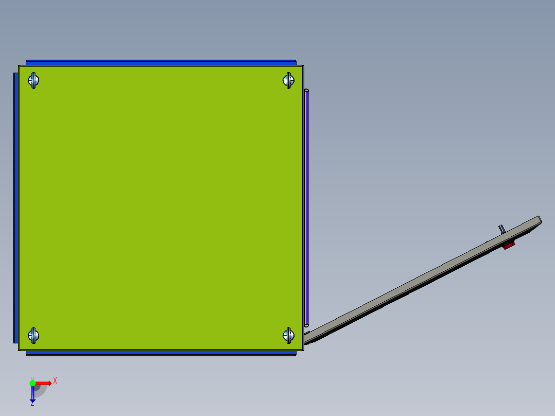 独立单门式PLC控制电气柜俯视图