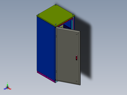 独立单门式PLC控制电气柜正等轴测缩略图