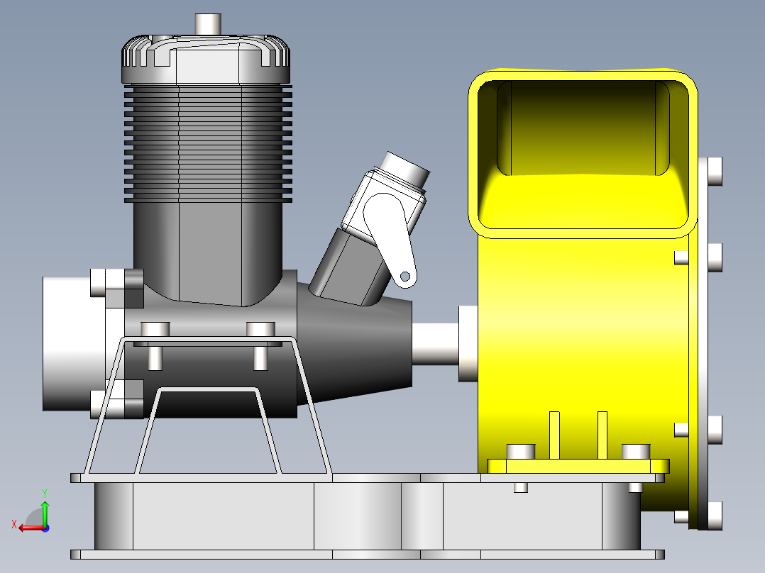 引擎鼓风机后视图