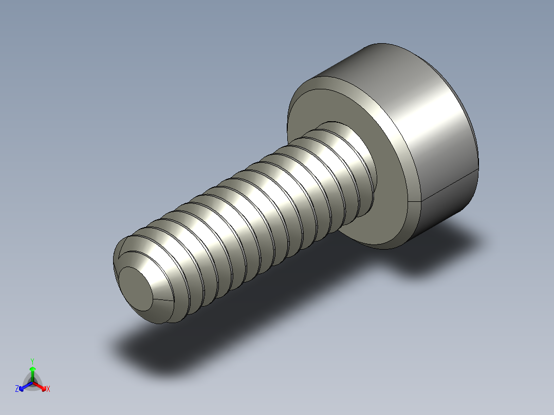 M2-M2 x 0.4mm Thread 6mm LONG SOCKET HEAD CAP SCREW.STEP主视图