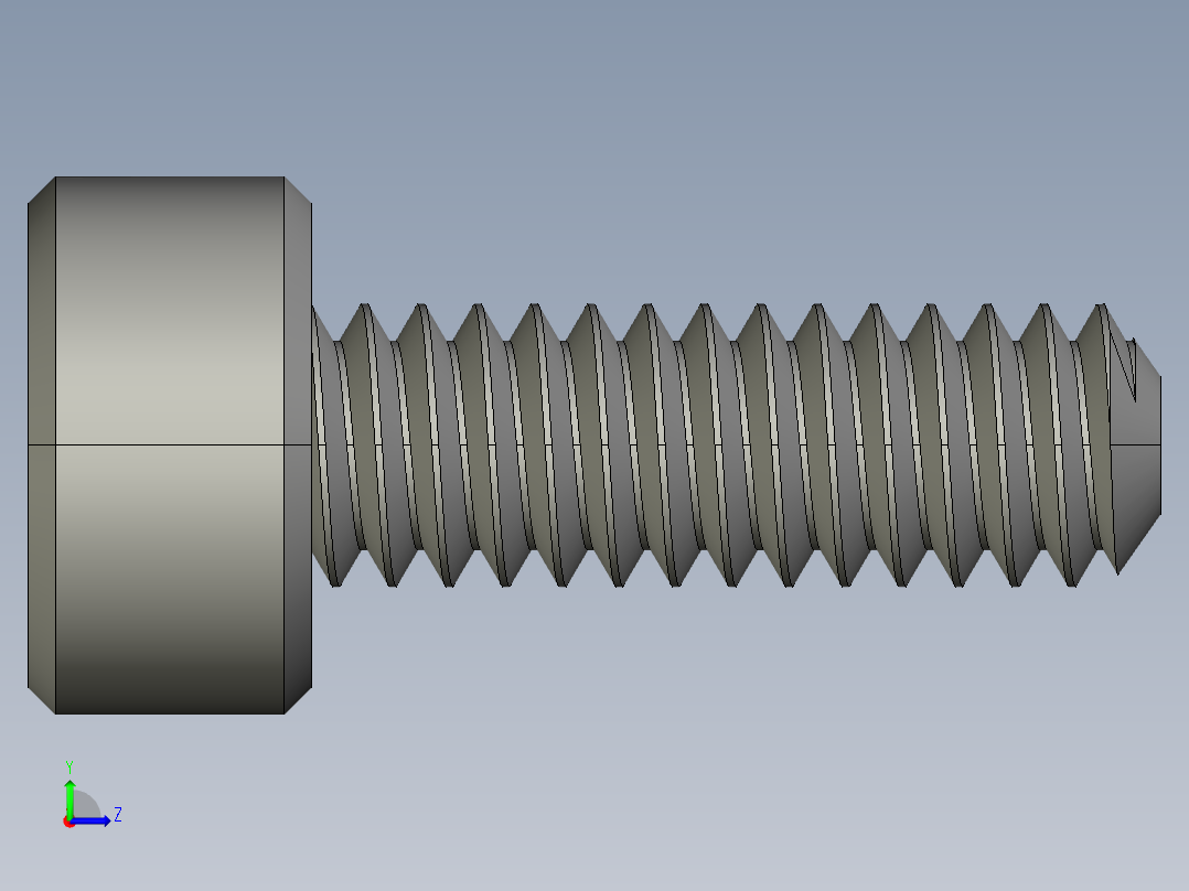 M2-M2 x 0.4mm Thread 6mm LONG SOCKET HEAD CAP SCREW.STEP左视图