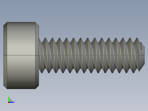 M2-M2 x 0.4mm Thread 6mm LONG SOCKET HEAD CAP SCREW.STEP左视缩略图
