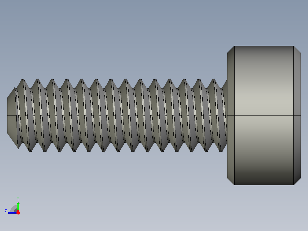 M2-M2 x 0.4mm Thread 6mm LONG SOCKET HEAD CAP SCREW.STEP右视图