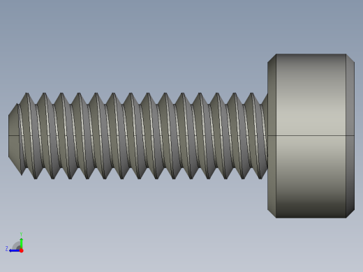 M2-M2 x 0.4mm Thread 6mm LONG SOCKET HEAD CAP SCREW.STEP右视缩略图