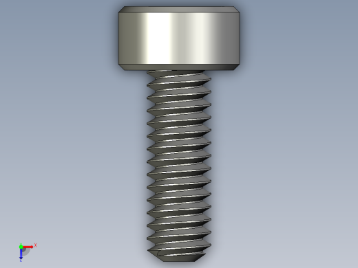 M2-M2 x 0.4mm Thread 6mm LONG SOCKET HEAD CAP SCREW.STEP俯视缩略图