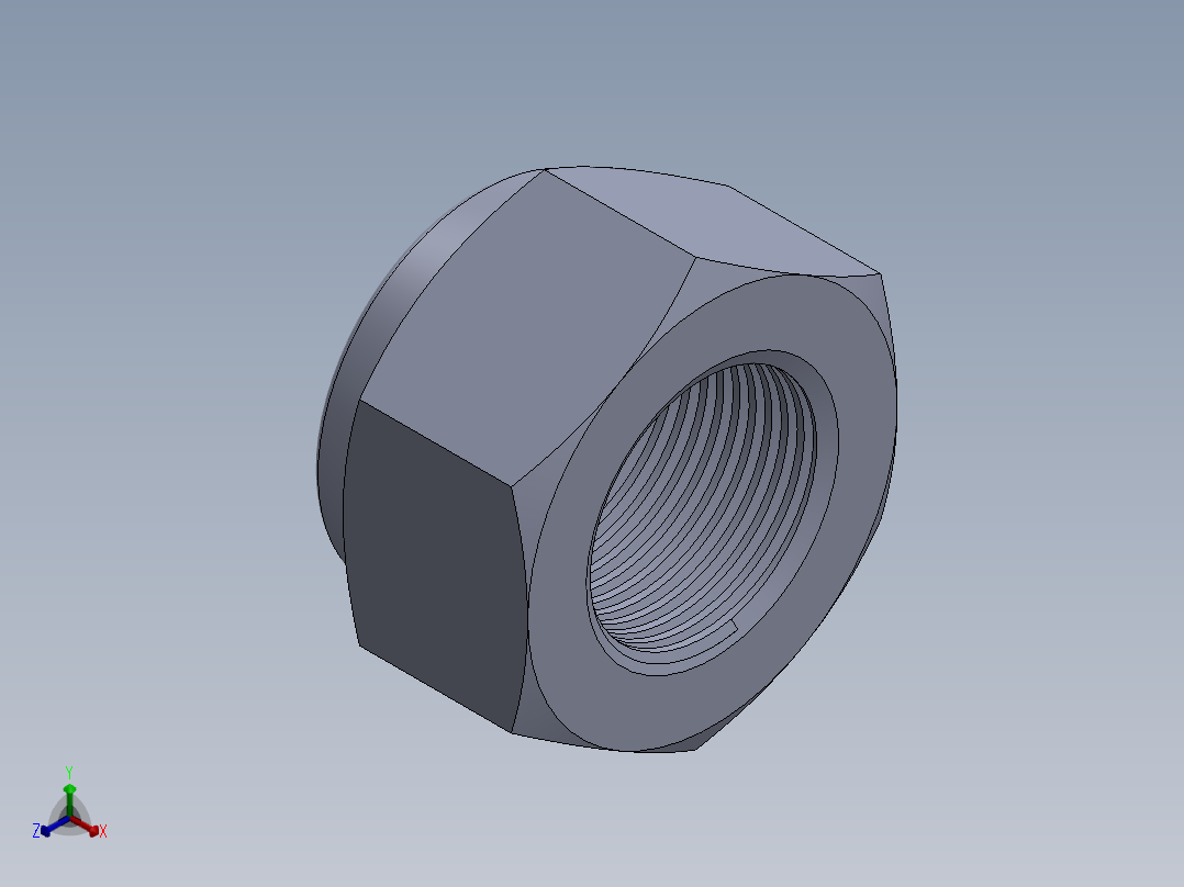 自锁螺母M4-M42正等轴测图