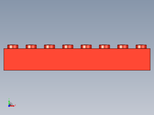 乐高套装 4421基本积木-300821 Bright Red Brick 1 x 8.STEP前视缩略图