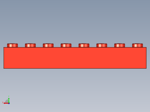 乐高套装 4421基本积木-300821 Bright Red Brick 1 x 8.STEP后视缩略图