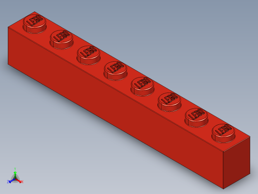 乐高套装 4421基本积木-300821 Bright Red Brick 1 x 8.STEP正等轴测缩略图