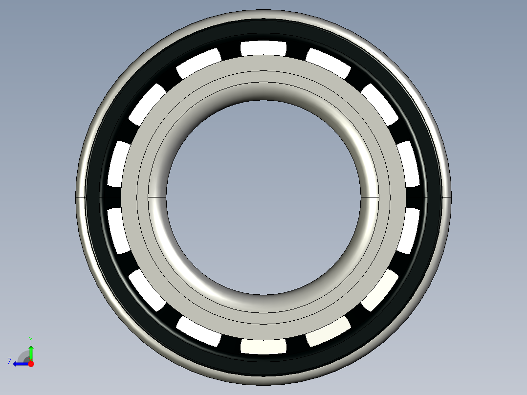 带圆锥滚子的轴承右视图