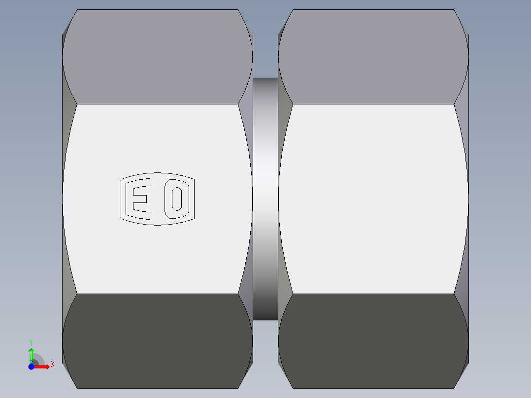 卡套式工业通用硬管接头EO_Swivel_union_GZ30SCF前视图